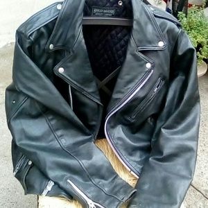 Circa 1980's vintage retro heavy leather jacket